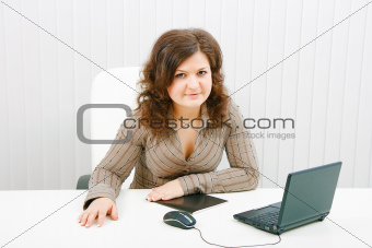 young woman with a laptop