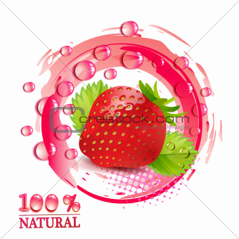 Strawberry with leafs