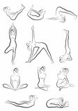 yoga exercises, vector set
