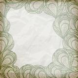 vector  abstract floral frame on crumpled paper