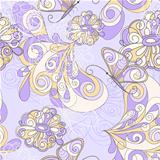 vector seamless pattern with butterflies and flowers