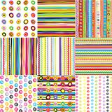 Set of doted and striped backgrounds for kids
