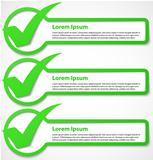 Green check mark banners