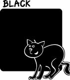 Color Black and Cat Cartoon