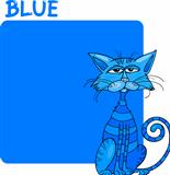 Color Blue and Cat Cartoon