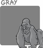 Color Gray and Gorilla Cartoon