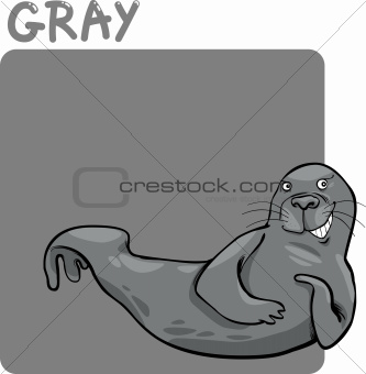 Color Gray and Seal Cartoon