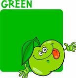 Color Green and Apple Cartoon