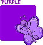 Color Purple and Butterfly Cartoon