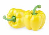 Two sweet yellow paprika (capsicum)