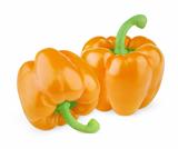 Two sweet orange peppers