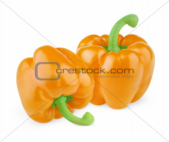 Two sweet orange peppers