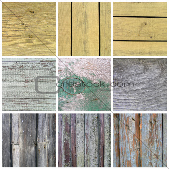 collection of old wooden planks texture