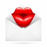 Post Envelope with Kiss