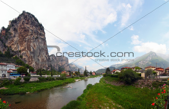 Panoramic view of Arco, Trentino, North-Italy