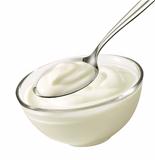 Bowl with yoghurt