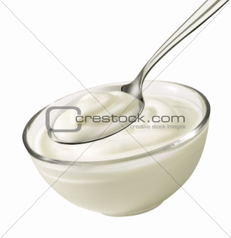 Bowl with yoghurt