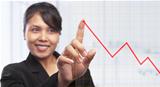 Asian businesswoman pointing graph