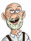 Cartoon old man with one tooth