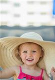 Portrait of baby in beach hat