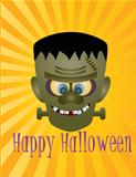 Happy Halloween Frankenstein Monster Illustration