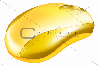 Golden Computer Mouse Illustration