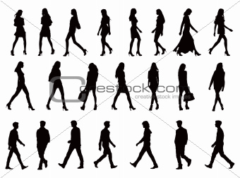 22 people silhouettes collection