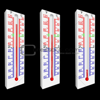 Set of three thermometers