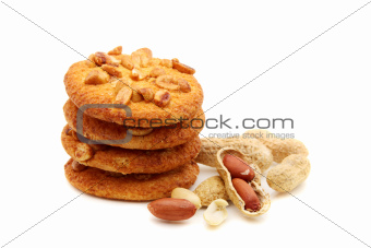 Shortbread cookies with peanuts.