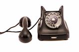 isolated black antique phone