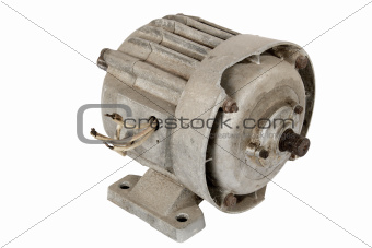 Old electric motor (isolated)