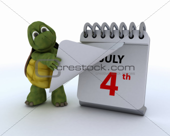 tortoise with a calendar