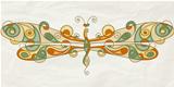 vector stylized dragonfly  on crumpled paper texture