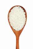 Wooden spoon with rice