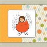 romantic baby girl shower card