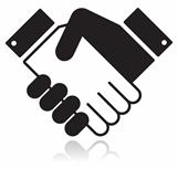 Handshake glossy black icon