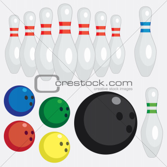 Set of bowling tools.