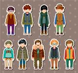 cartoon charming young man stickers