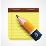 Vector pencil and notepad icon