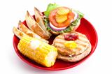 Healthy Eating - Turkey Burger Isolated