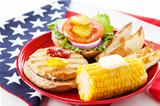 Patriotic American Turkey Burger