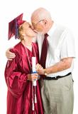 Senior Graduation Couple Kissing
