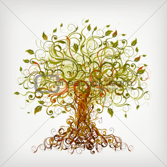 abstract floral tree