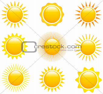 Set of sun images