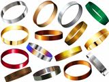 Metal Rings Bracelets Wristband Set