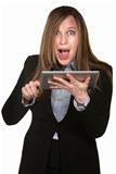 Excited Woman with Tablet