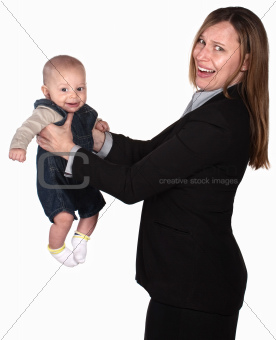 Working Woman with Baby