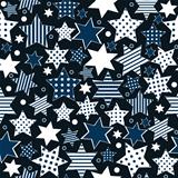 Seamless pattern background with stylized stars