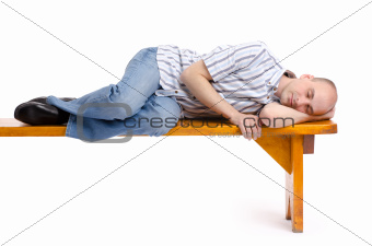 man sleeping on a bench