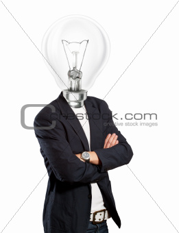 Lamp Head Businessman
